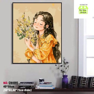 Tranh sơn dầu số hóa mã CN4095 Công Chúa size 40x50cm đã căng khung và đầy đủ phụ kiện khung dày 2.5cm