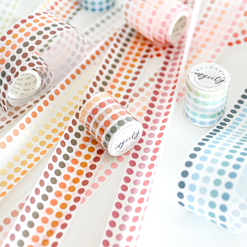 Morandi Colorful Practical Tape polka dot decoration washi tape bullet journal scrapbooking deco Stickers 9 designs