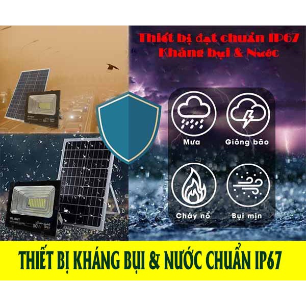 Đèn pha năng lượng mặt trời 120W Vi-Light VLFL120MT1, BH đổi mới 2 năm, Xuất khẩu USA