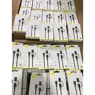 Cáp sạc nhanh usb type c baseus 60w pd gemini 2 in 1 pd data cable usb type c và lighting cho iphone ipad