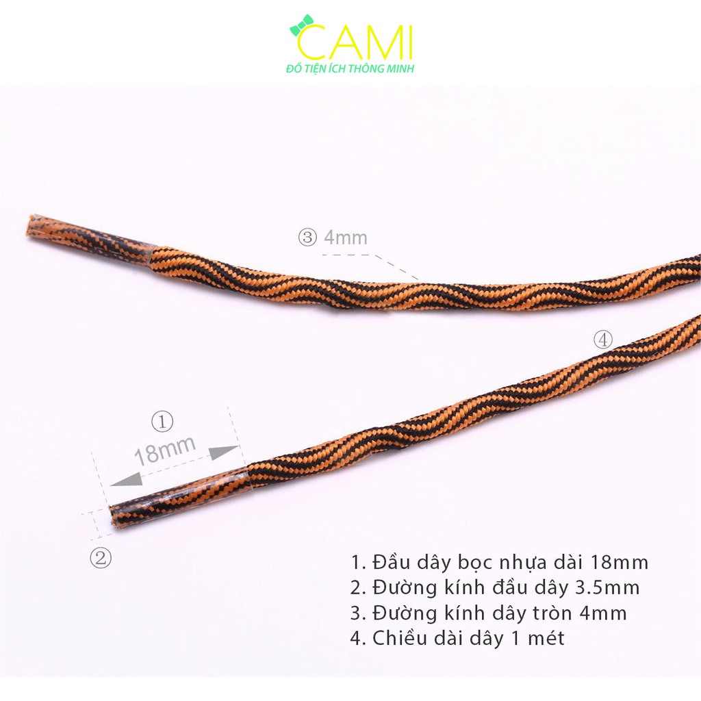 Dây giày bản tròn hoạ tiết vân lượn sóng_Cami_CMPK33