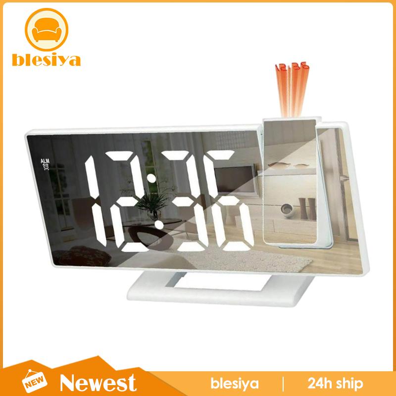 [Blesiya] Đồng Hồ Báo Thức Kỹ Thuật Số Với Đèn LED Chiếu Gắn Tường