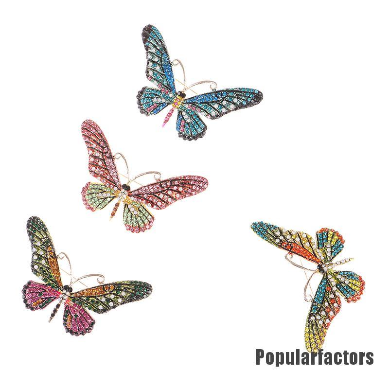 Ghim cài áo hình bướm pha lê nhiều màu sắc làm quà tặng cho nữ