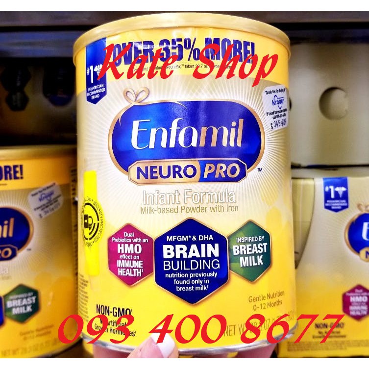 date 2022 - BAY AIR -Sữa Enfamil Neuro Pro NON-GMO Infant Formula 802g -hàng nội địa Mỹ -  bay air)