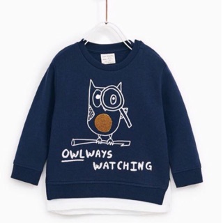 Áo nỉ zara cú xanh