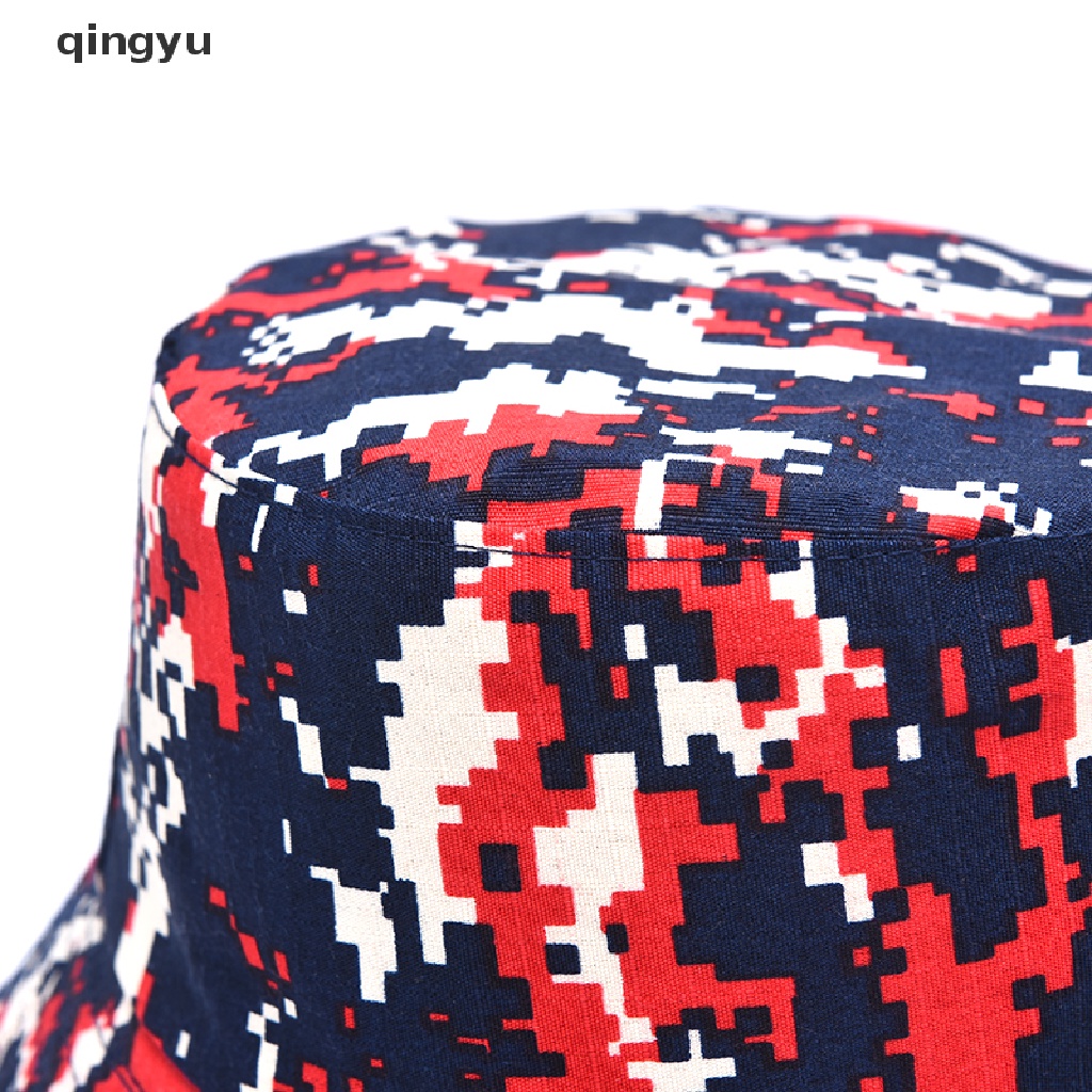 qingyu Camouflage Men Women Fisherman Bucket Hat Caps Summer Beach Fishing Hat PLI