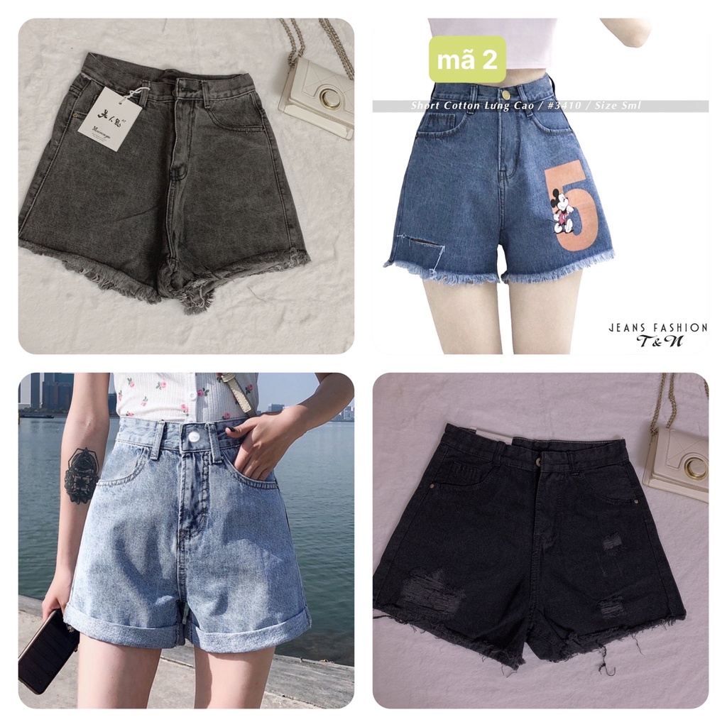 Quần short nữ chất jean trơn & rách, quần sooc bò nữ rách ống vải bò bền đẹp, dễ phối đồ mẫu mới 2022