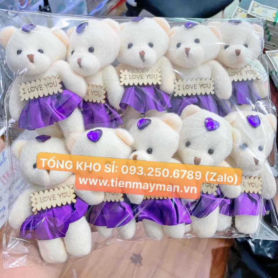 Combo 10 gấu bông mặc váy xinh xắn mềm mại làm quà tặng, nhiều mẫu
