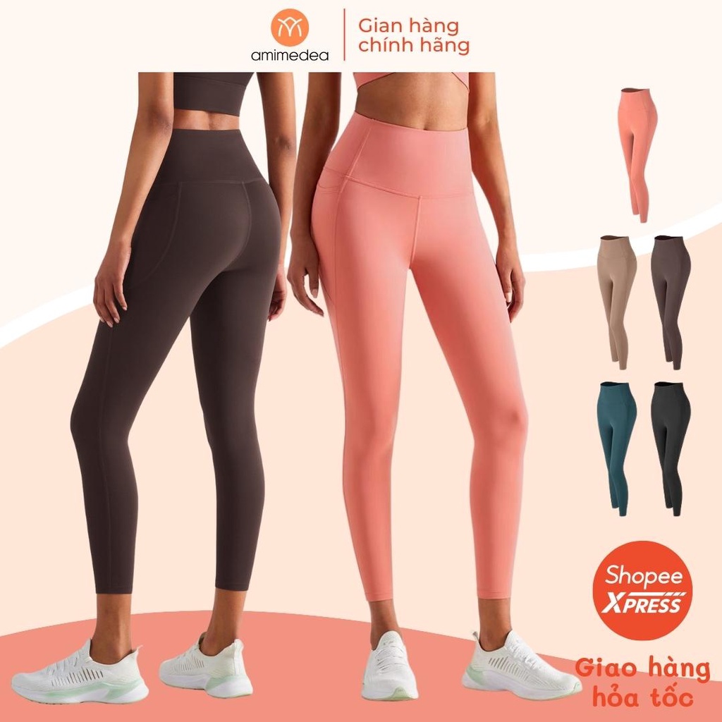 Quần thể thao legging nữ tập gym yoga AMI siêu co giãn, chun mông cạp cao nâng mông tôn dáng G7-042