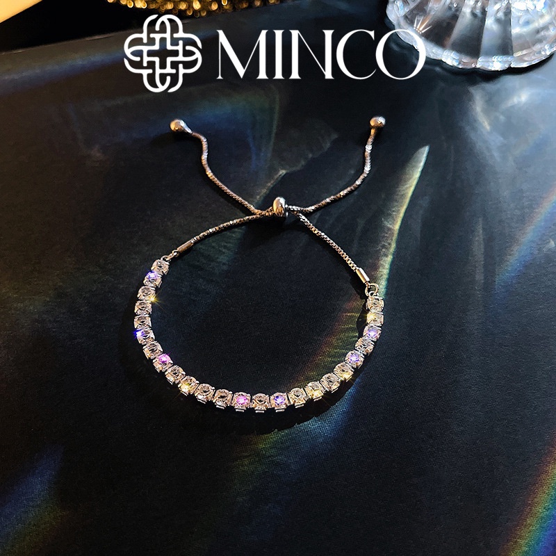 Lắc tay nữ Minco Accessoriesm vòng tay nữ dây rút mặt đính đá phong cách Hàn Quốc phụ kiện trang sức thời trang đẹp VT16