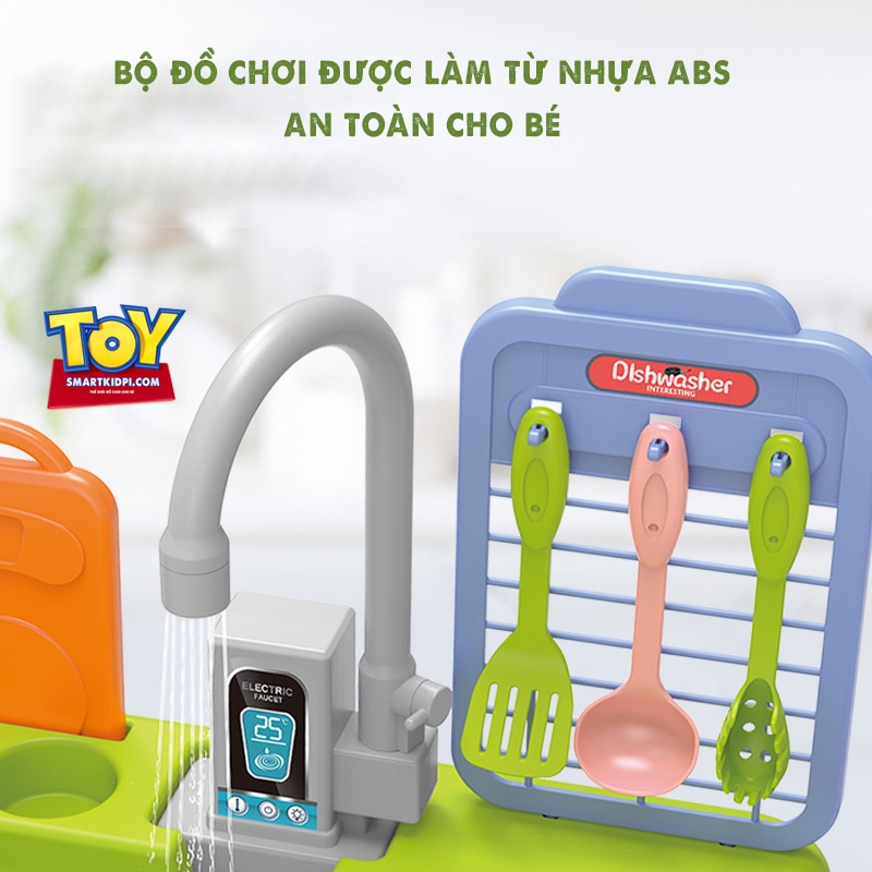 - Bộ đồ chơi bồn rửa bát - Rửa rau nước chảy như thật - Đồ chơi nhà bếp phát triển kĩ năng cho bé