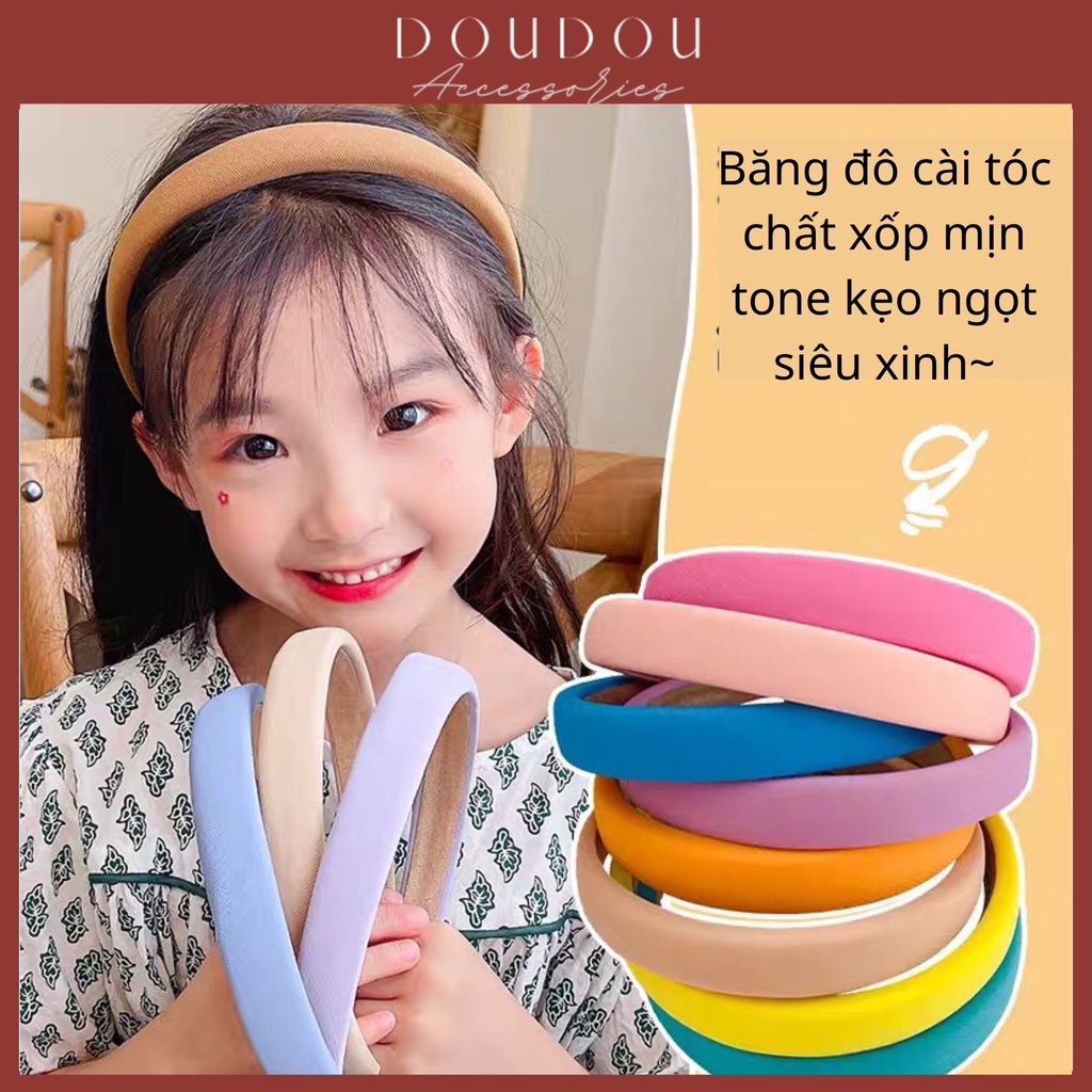 Phụ kiện tóc Doudou Băng đô cài tóc Bờm nữ 2cm gỗ ép mỏng chất xốp mịn nhẹ phong cách Hàn Quốc vintage thời trang FG033