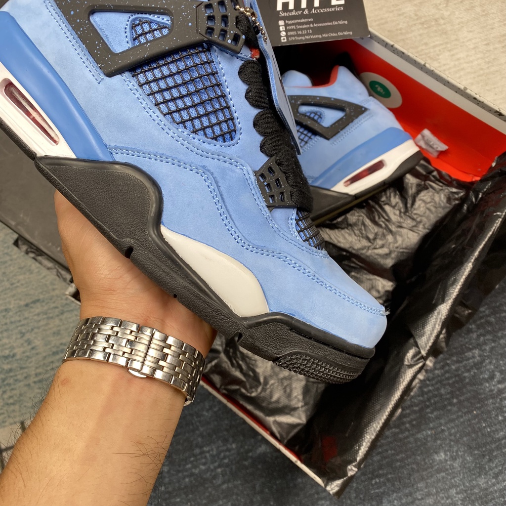 Giày sneaker Jordan 4 Travis Scott (giày bóng rổ  Xanh Đen ) - Hype Sneaker | Bản High Quality