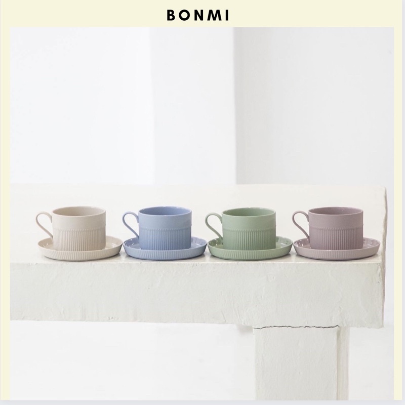 Set 02 món - Tách uống trà gốm sứ cao cấp bảng màu pastel Hàn Quốc