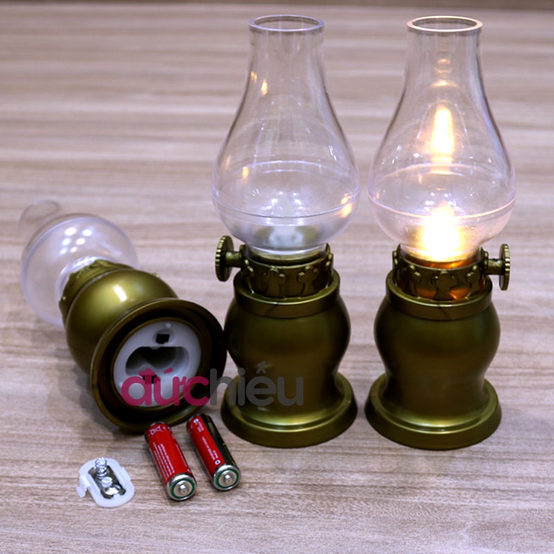 Đèn dầu thờ cúng điện tử dùng pin tim lắc lư như thật D20 cao 21cm – Đức Hiếu Shop