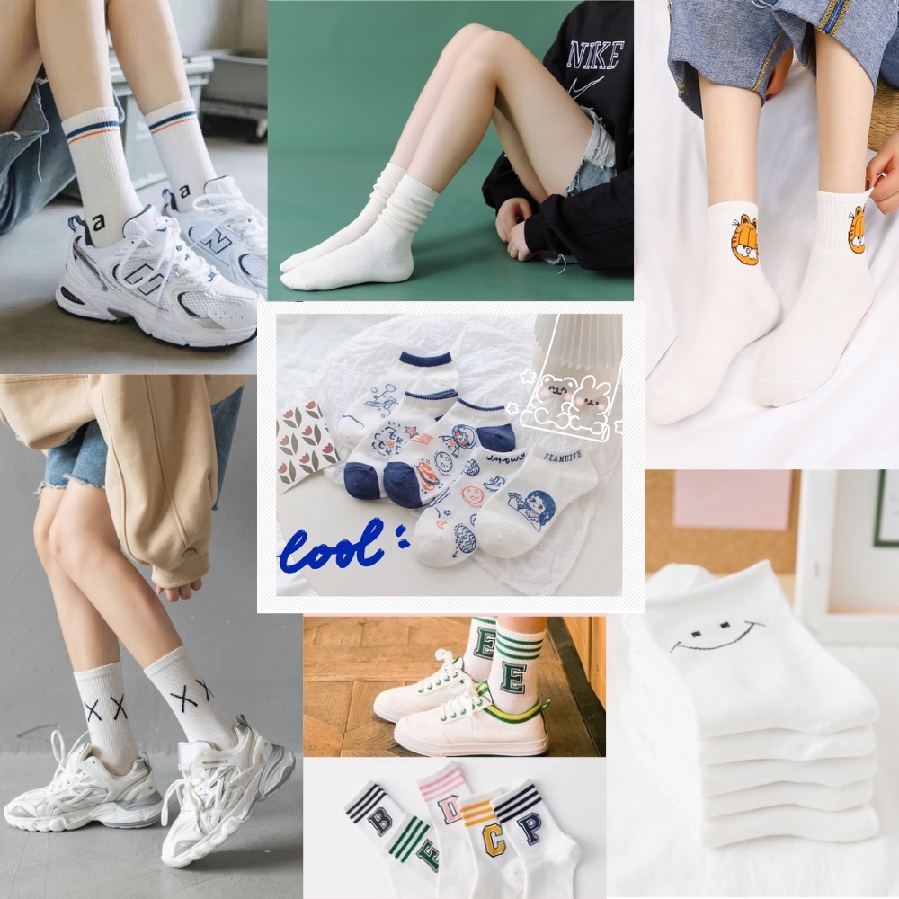 [ SET 7 ĐÔI ] Tất cổ cao nam nữ 7 đôi sử dụng cả tuần chất liệu cotton thấm hút mồ hôi phong cách Hàn Quốc - Youmei