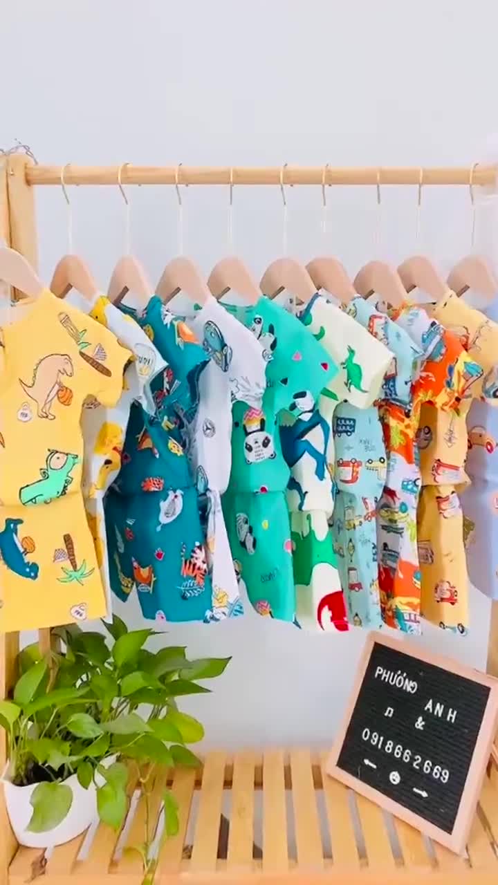 Bộ cộc bé trai vải lanh lụa (tole) loại 1