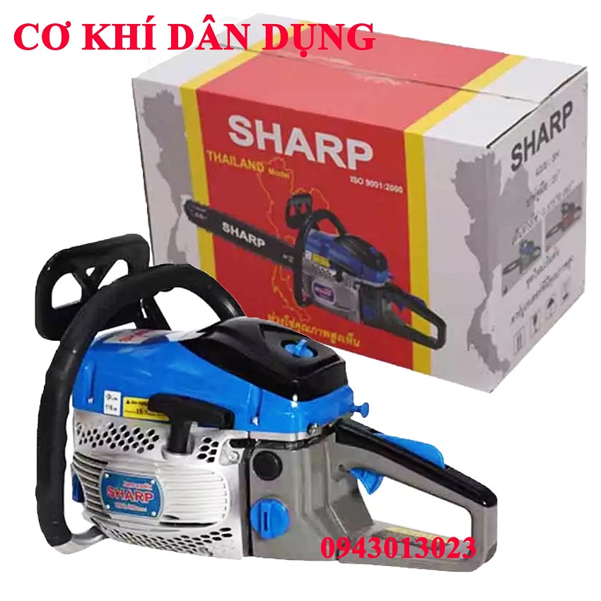 Máy cưa xích chạy xăng SHARP THAILAND 2 thì 52cc lam 5 tấc, máy cưa cây