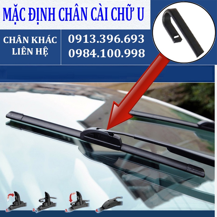 [bh 1 năm] Bộ 2 thanh gạt nước mưa ô tô Nano xương mềm Nano cao cấp dành cho hãng xe Kia: Morning-K3-Cerato-Forte-Carens