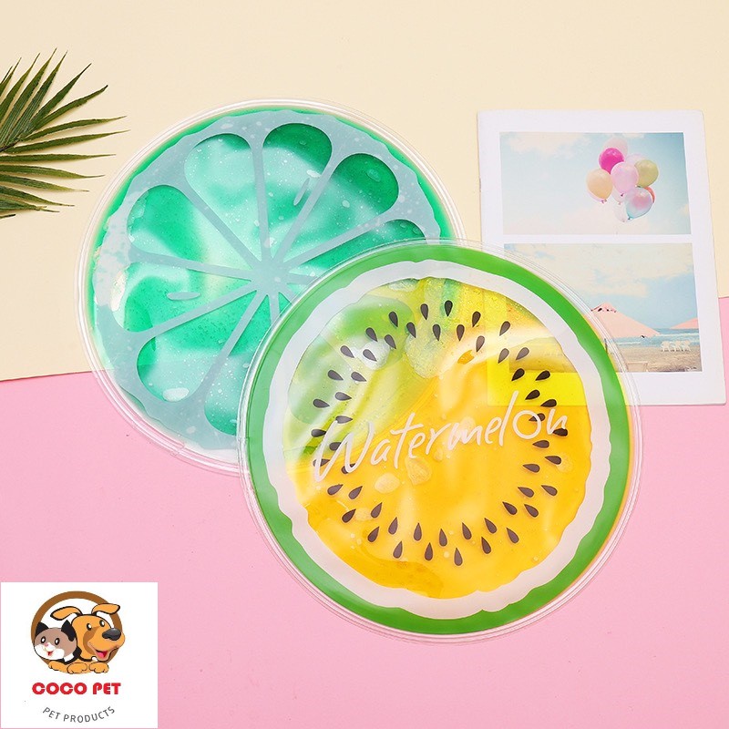 Thảm Mát Hình Hoa Quả Cho Thú Cưng - Đệm Gel Lạnh Chống Nóng Cho Chó Mèo Dễ Vệ Sinh Lau Chùi