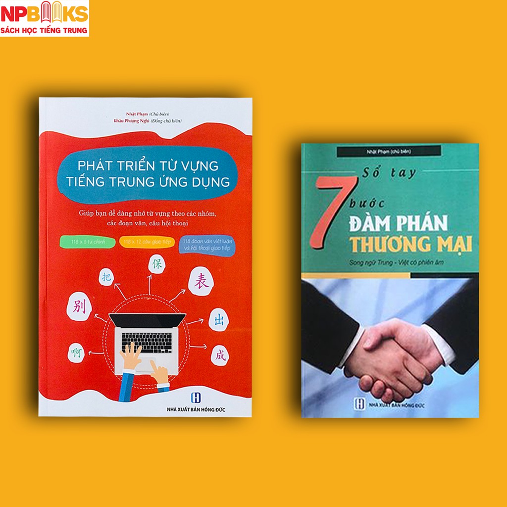Sách - Combo Sách Phát triển từ vựng tiếng Trung ứng dụng + Sổ tay 7 bước đàm phán thương mại - Song ngữ Trung Việt