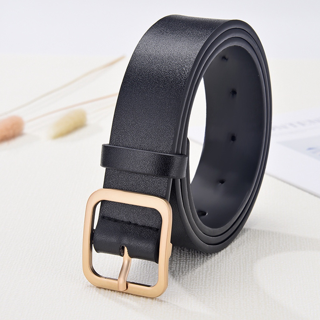 SmileFairyCC【COD &amp; Hàng Có Sẵn】Thắt Lưng Khóa Vuông Đơn Giản Thời Trang Hàn Quốc Cho Nữ