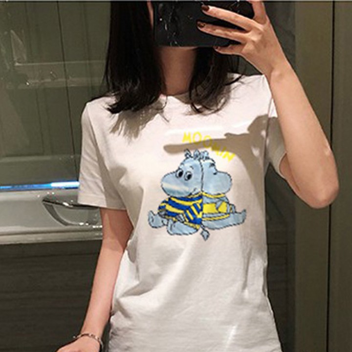 Áo Thun Nữ Tay Ngắn In Hình Cặp Đôi Hà Mã Siêu Cute ATN4468
