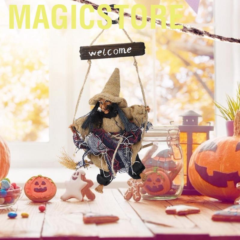 Phụ kiện treo trang trí Halloween kèm Trâm cài hình phù thủy