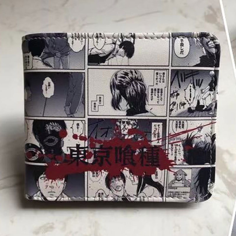 Ví da PU gập đôi in họa tiết hoạt hình Tokyo Ghoul thời trang mới dành cho trẻ em