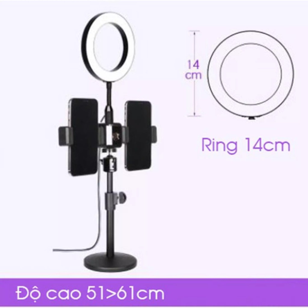 Giá Đỡ Điện Thoại kim Đèn Livetream 3 chế độ sáng,hổ trợ quay video,titok,chụp ảnh - Đèn livestream 3in1 để bàn