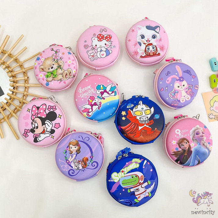 Túi Đeo Chéo Ngực In Họa Tiết Hoạt Hình Kiểu Hàn Quốc Dễ Thương Cho Bé