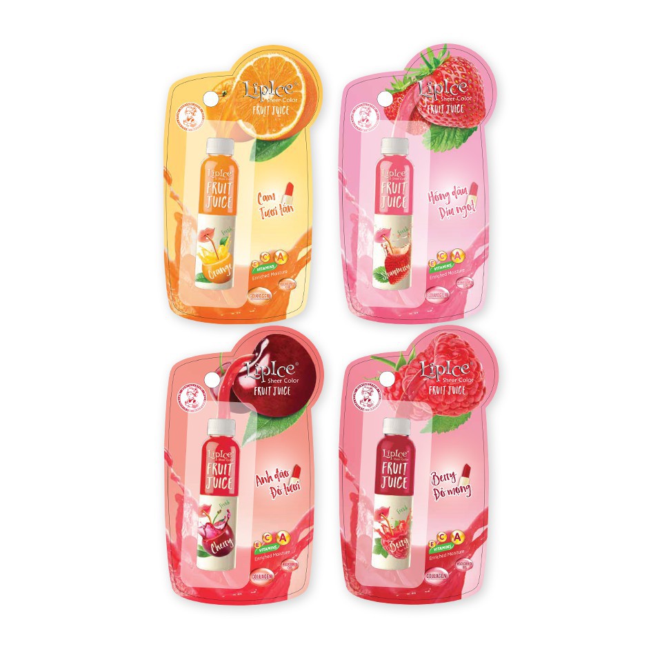 [Chính hãng, đủ mùi] Son dưỡng có màu Lipice Sheer Color Fruit Juice 4g