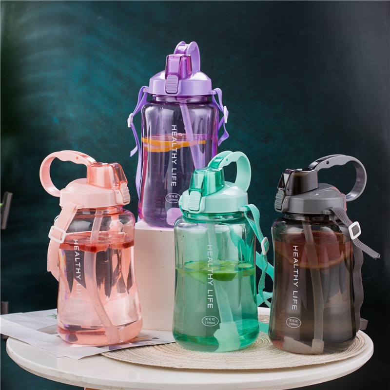 Bộ 2 Ống Hút Thay Thế Cho Bình Nước 1.5L 1500ml Thời Trang