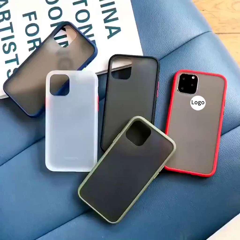 Ốp Lưng Nhám Viền Màu Chống Sốc Vỏ Bao Bảo Vệ Điện Thoai iP 11 12 13 Pro Max - Minh An Saigon