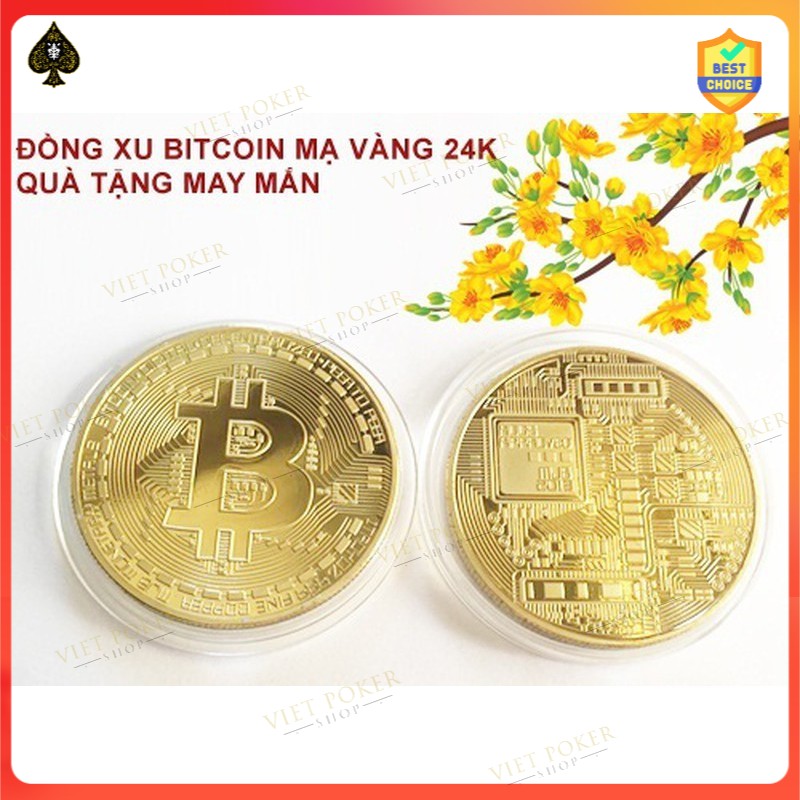 Poker Chip guard / Đồng tiền may mắn bằng Bitcoin mạ vàng để bảo vệ bài