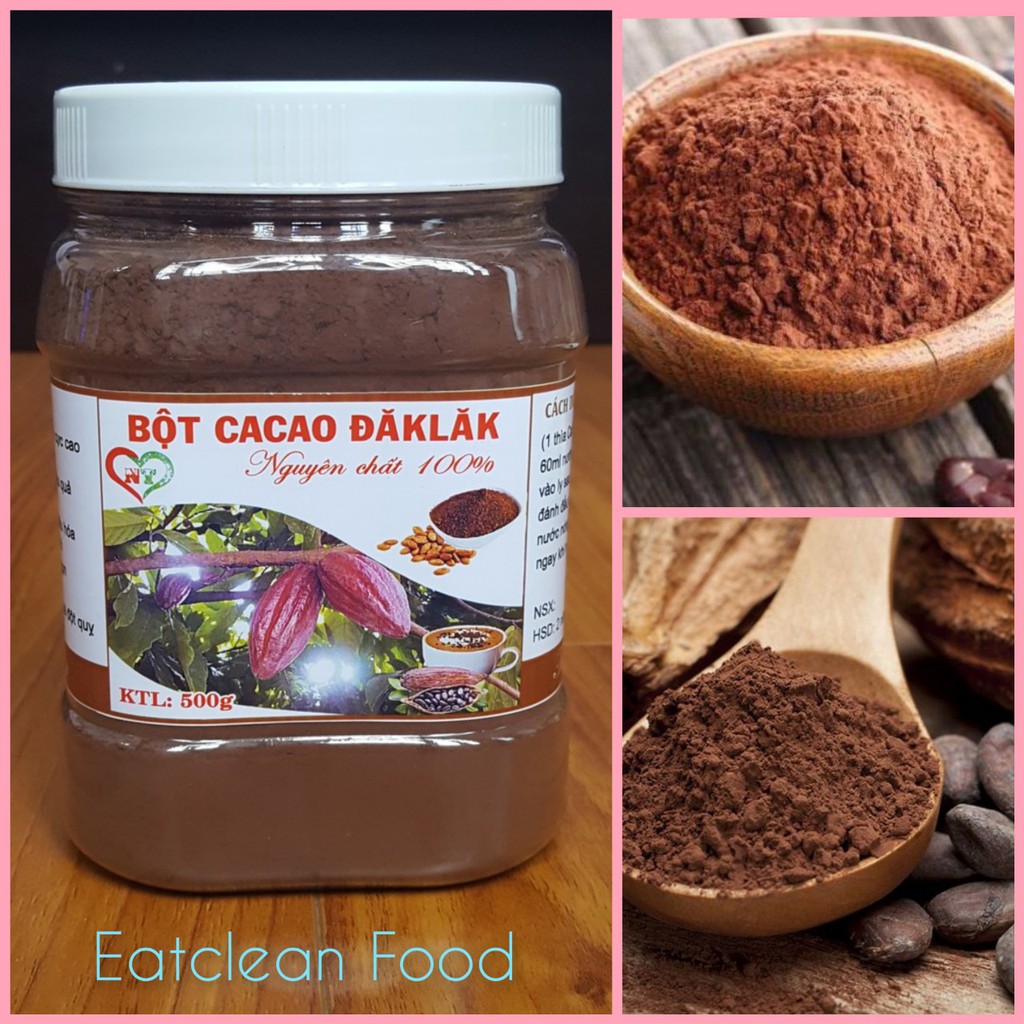 Bột cacao nguyên chất hàng chuẩn Đăk Lăk đẹp da,ăn kiêng,giảm cân (500g)