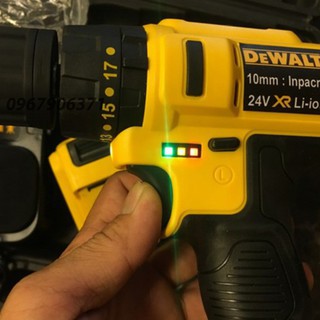 MÁY KHOAN PIN DEWALT 24V CÓ BÚA - TẶNG PHỤ KIỆN 22 CHI TIẾT - MÁY KHOAN BẮT VÍT