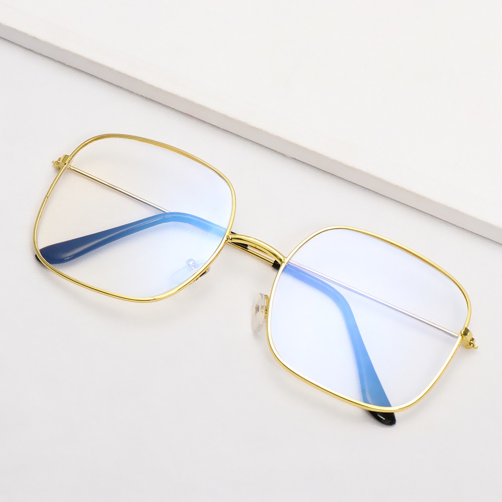 Kính Mát Gọng Kim Loại Chống Tia Uv / Ánh Sáng Xanh Phong Cách Vintage Thời Trang Cho Nữ