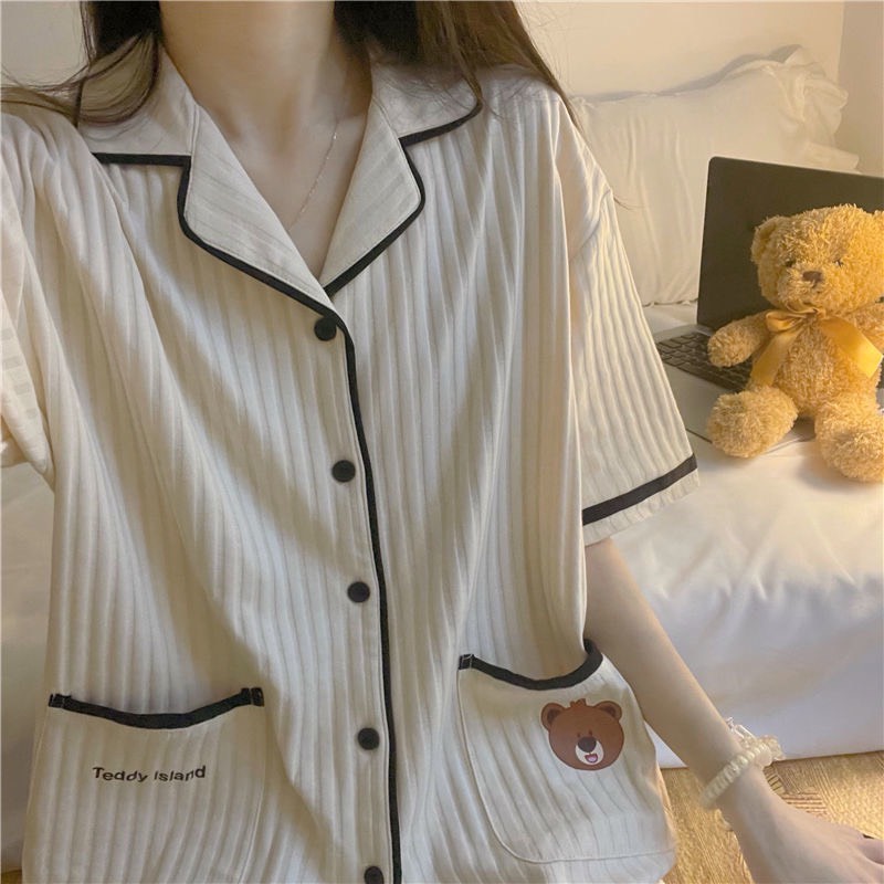 (Sẵn) Bộ Cotton Gân Pijama Siêu Mát Chất Dày Dặn Mẫu Có Hai Túi Bên Phối Màu Trẻ Trung Năng Động