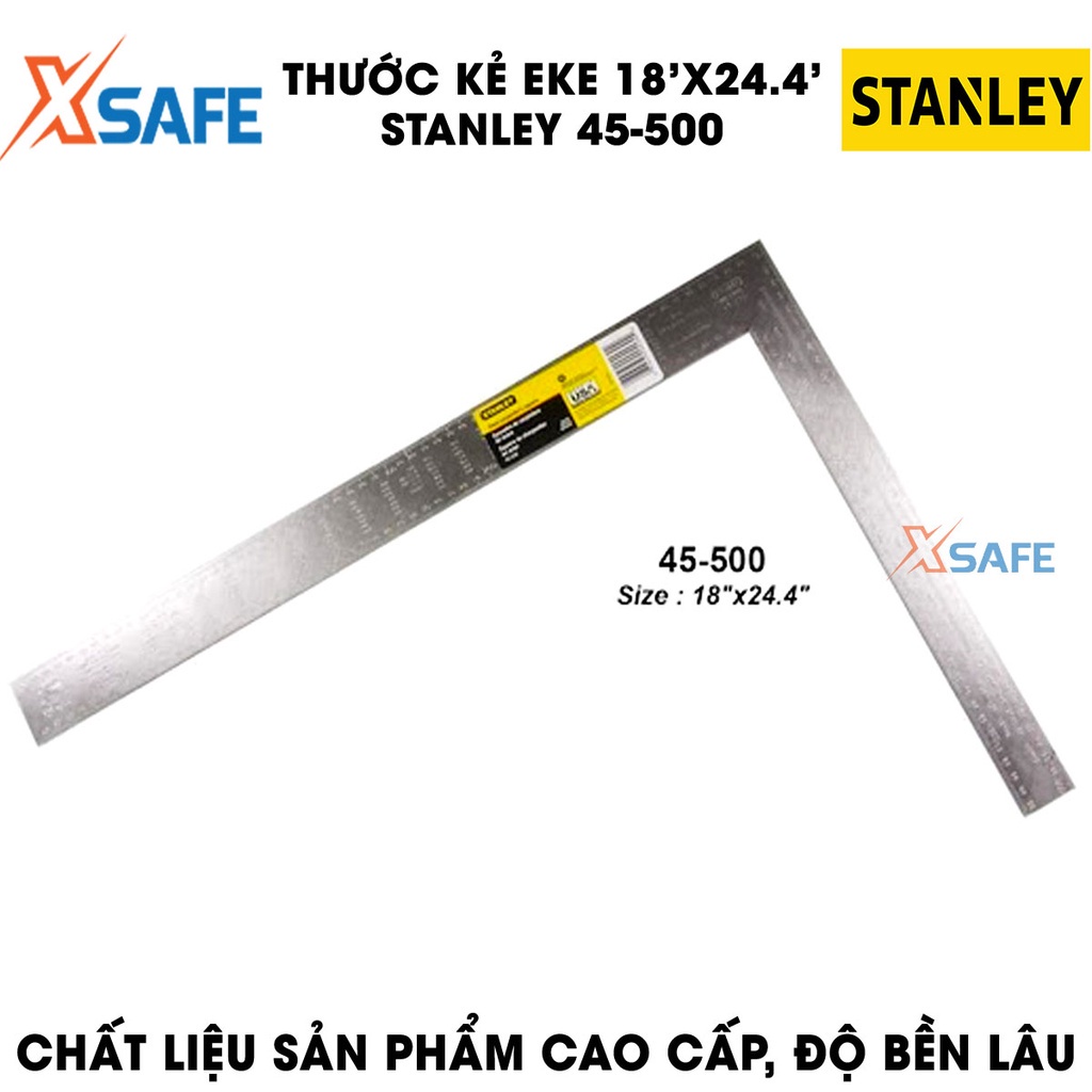 Thước kẻ Eke STANLEY gia công thép cứng không gỉ Thước đo góc Stanley thiết kế thông minh tiện ích, chất liệu cao cấp