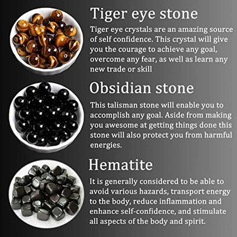 Vòng Đeo Tay Đá Obsidian Mắt Hổ 8mm Từ Tính Bảo Vệ Cho Nam Và Nữ