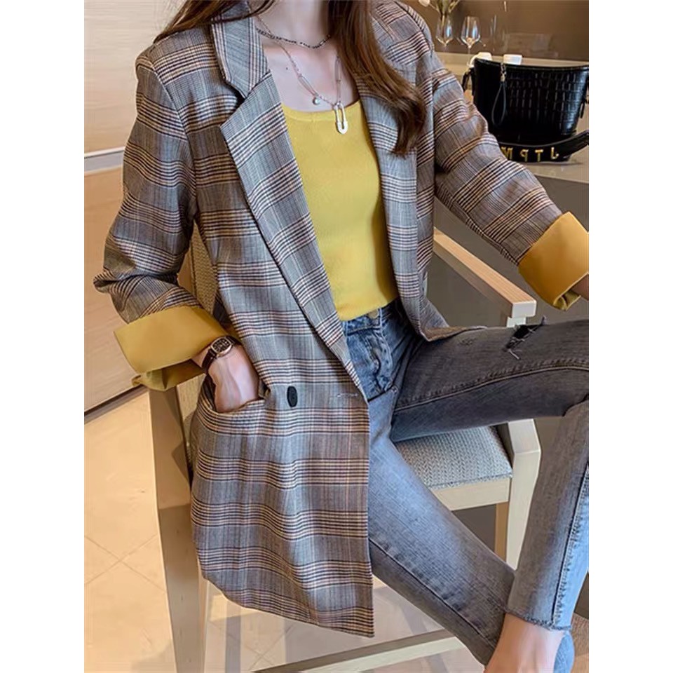 VN046 Fall 2020 korean fashion version small red fashion dress women's long time entertaining British jacket