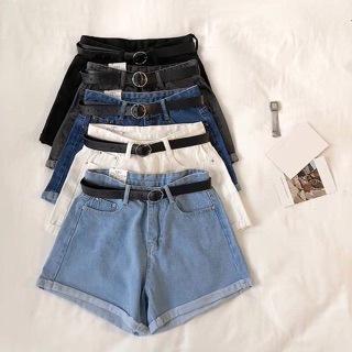 Quần short bò cạp cao