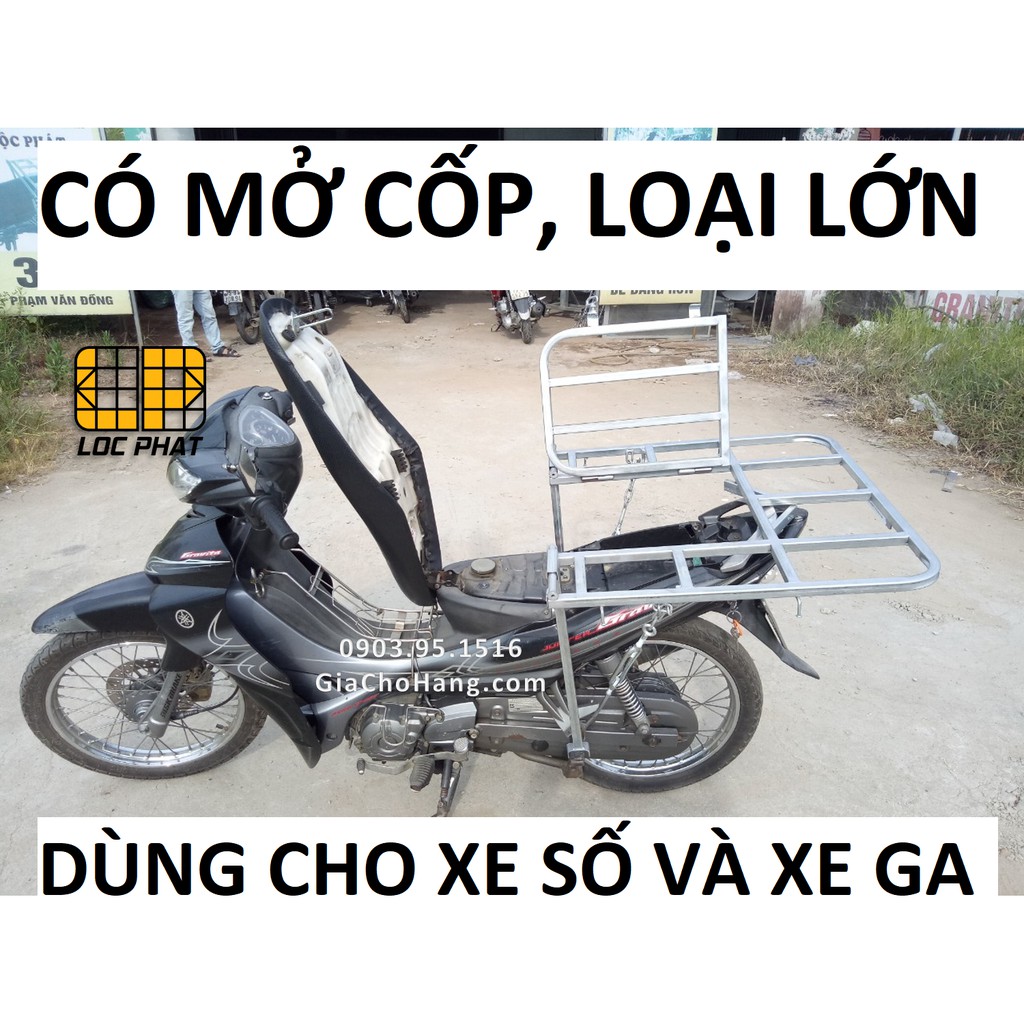 Giá chở hàng xe máy mở cốp xe, 70*70cm lắp xe Ga &xe Số