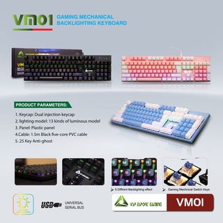 Mã 99ELHA giảm 7% đơn 300K VIDEO Phím Cơ Chuyên Game VM01 nhiều chế độ LED