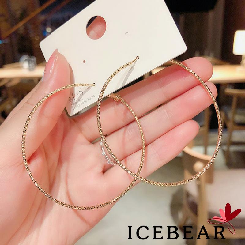 Đôi khuyên tai hình tròn lớn màu sắc thời trang cho nữ