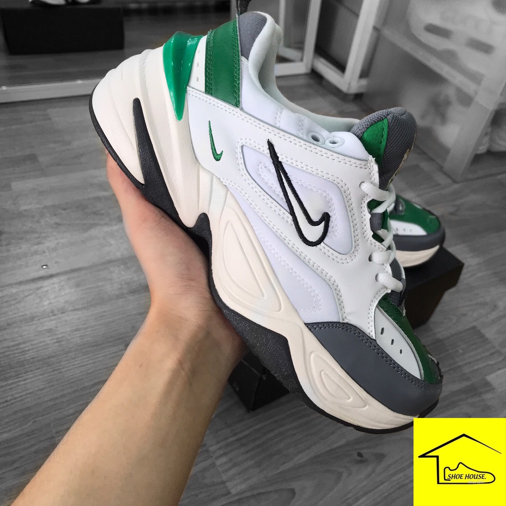 GIÀY THỂ THAO ĐẾ ĐỘN MÀU XANH LÁ NỀN TRẮNG TÔ ĐIỂM MỘT CHÚT XÁM M2K WHITE GREEN