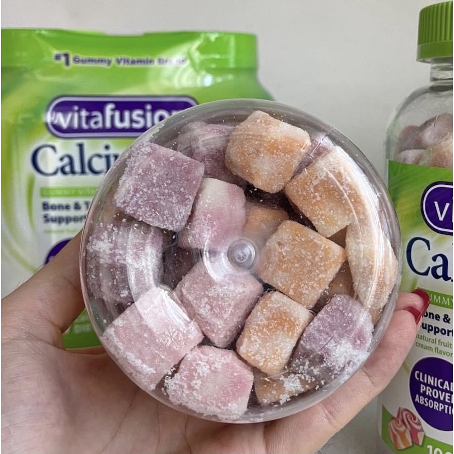 Kẹo dẻo trái cây Vitafusion Calcium + D3 500mg 100 viên