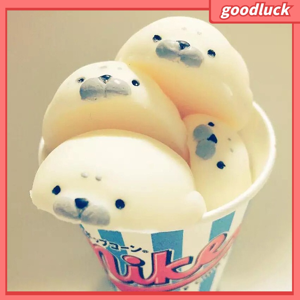 Đồ chơi squishy hình hải cẩu trắng dễ thương giúp giảm căng thẳng