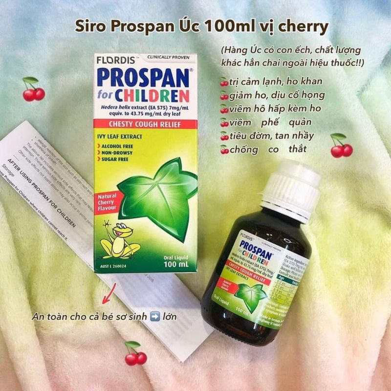 Siro - ho - Pro span Úc 100ml Vị Cherry
